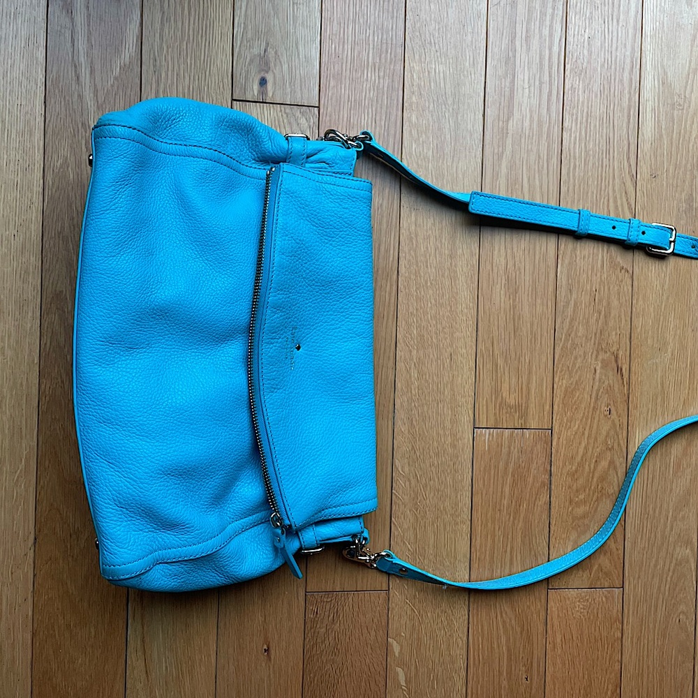 Kate Spade Purse. crossbody or shoulder . Teal, soft pebbled leather.